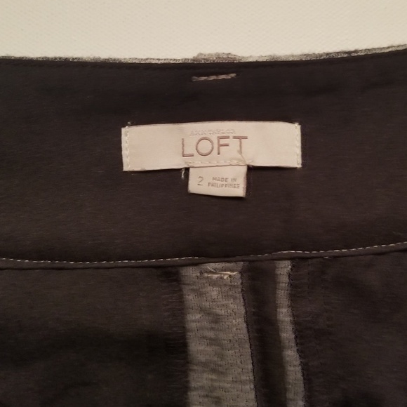 LOFT Heathered Gray/Black Midi Skirt with Pockets - Picture 5 of 6